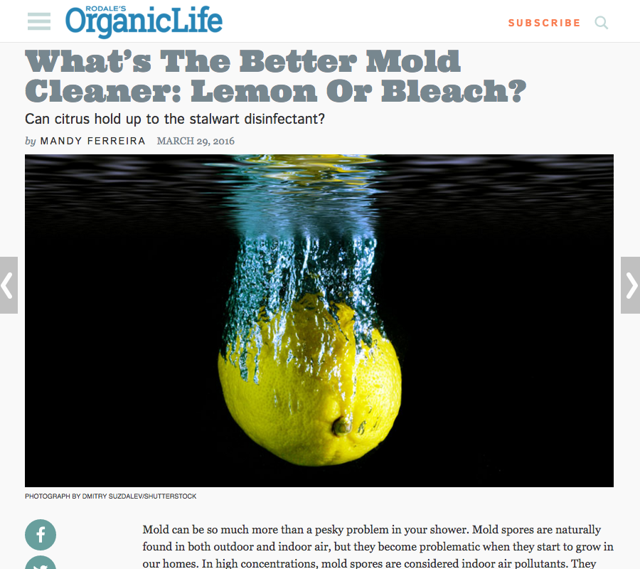 What's the better mold cleaner: Lemon or Bleach?