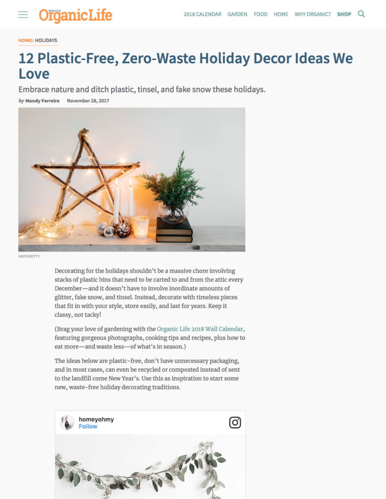 Plastic-Free, Zero-Waste Holiday Decor Ideas We Love By Mandy Ferreira Portfolio