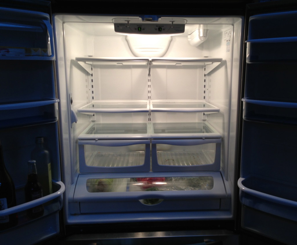 Empty Refrigerator broken refrigerator light 