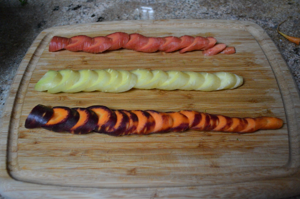 rainbow carrots cut