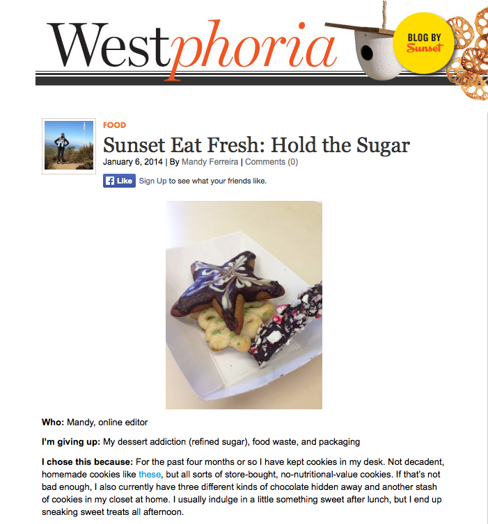 Sunset magazine eat fresh challenge 2014