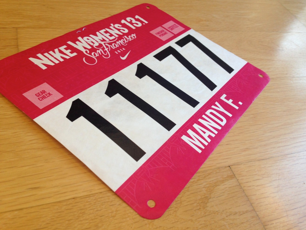 Nike Women's San Francisco 2014 Half Marathon bib