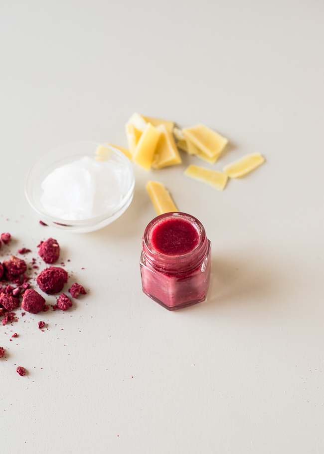 Homemade Beauty Gifts - DIY Tinted Raspberry Lip Balm from Hello Glow