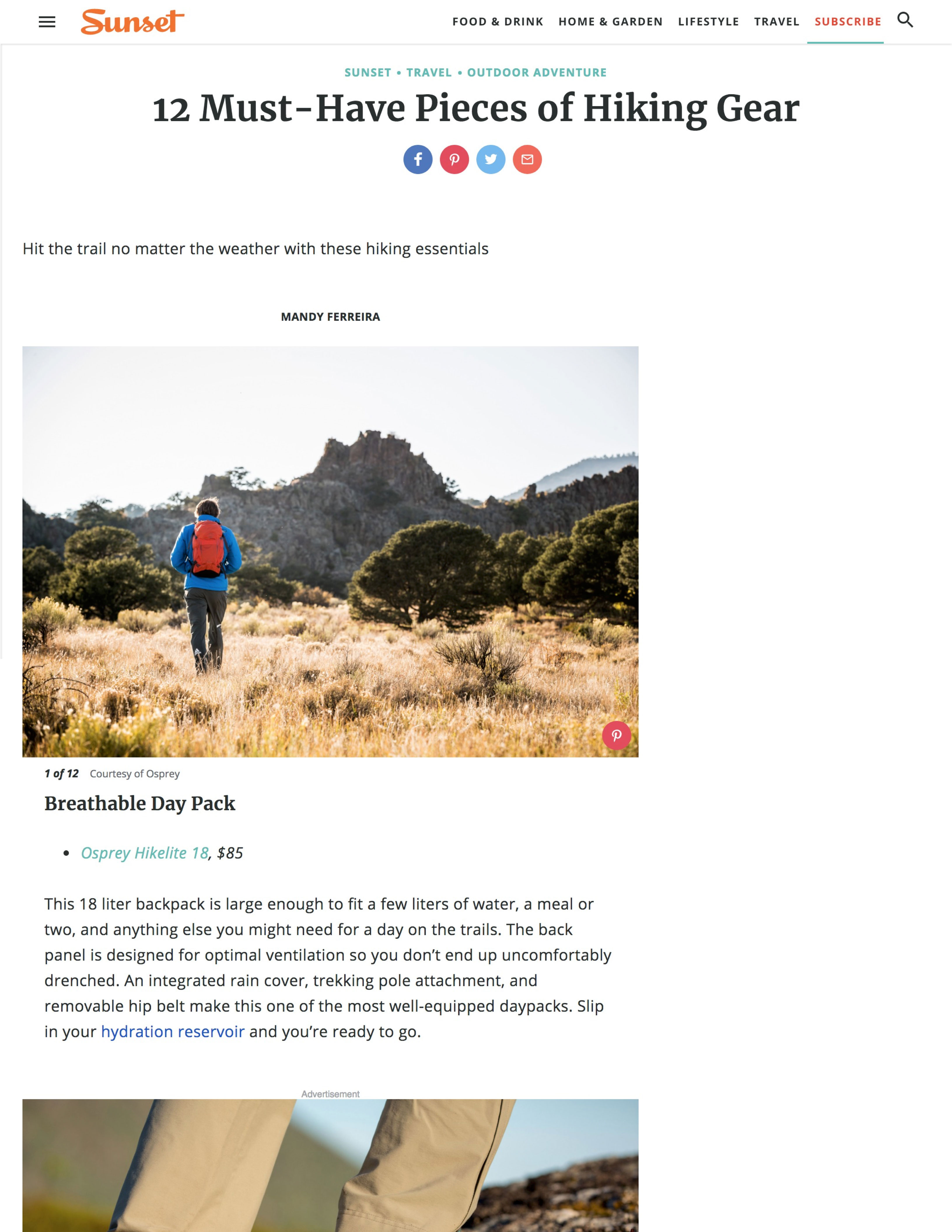 12 Must-Have Pieces of Hiking Gear by Mandy Ferreira Sunset Magazine