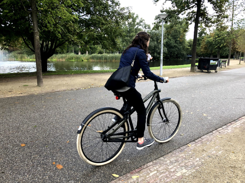 Cycling through Amsterdam's Vondelpark